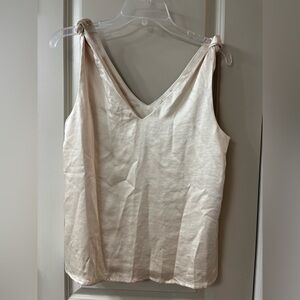 Skies Are Blue Anthropology Cream Sleeveless Top